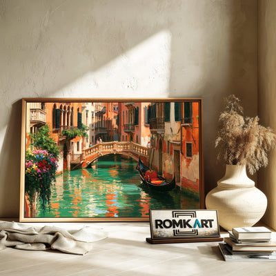 Venetian Canal Art Harbor Seascape Oil Painting - image 6