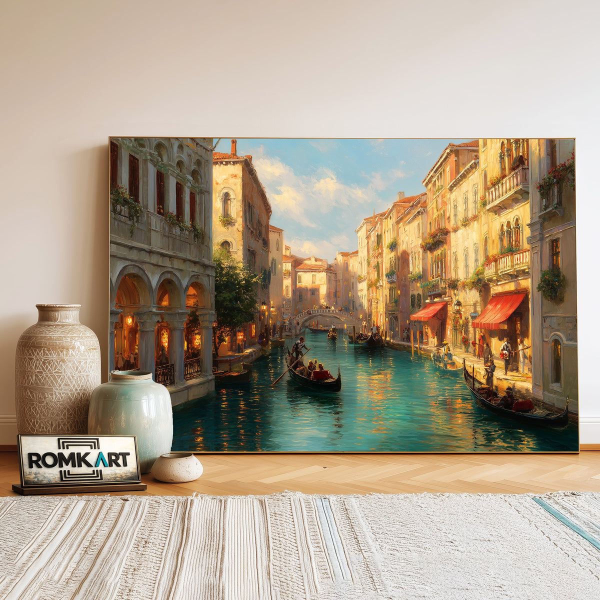 Venetian Canal Oil Painting - image 3