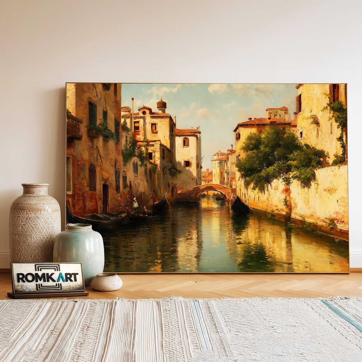 Venetian Canal In History Oil Painting - image 3