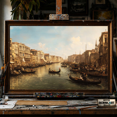 Venetian Canal hand-painted oil painting on canvas
