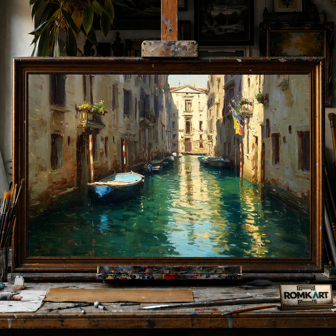 Venetian Canal Venice hand-painted oil painting on canvas