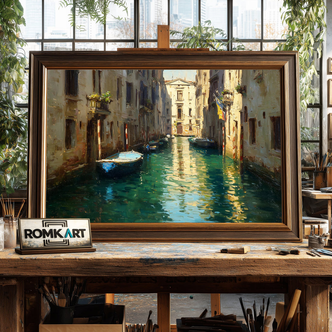 Venetian Canal Venice hand-painted oil painting on canvas