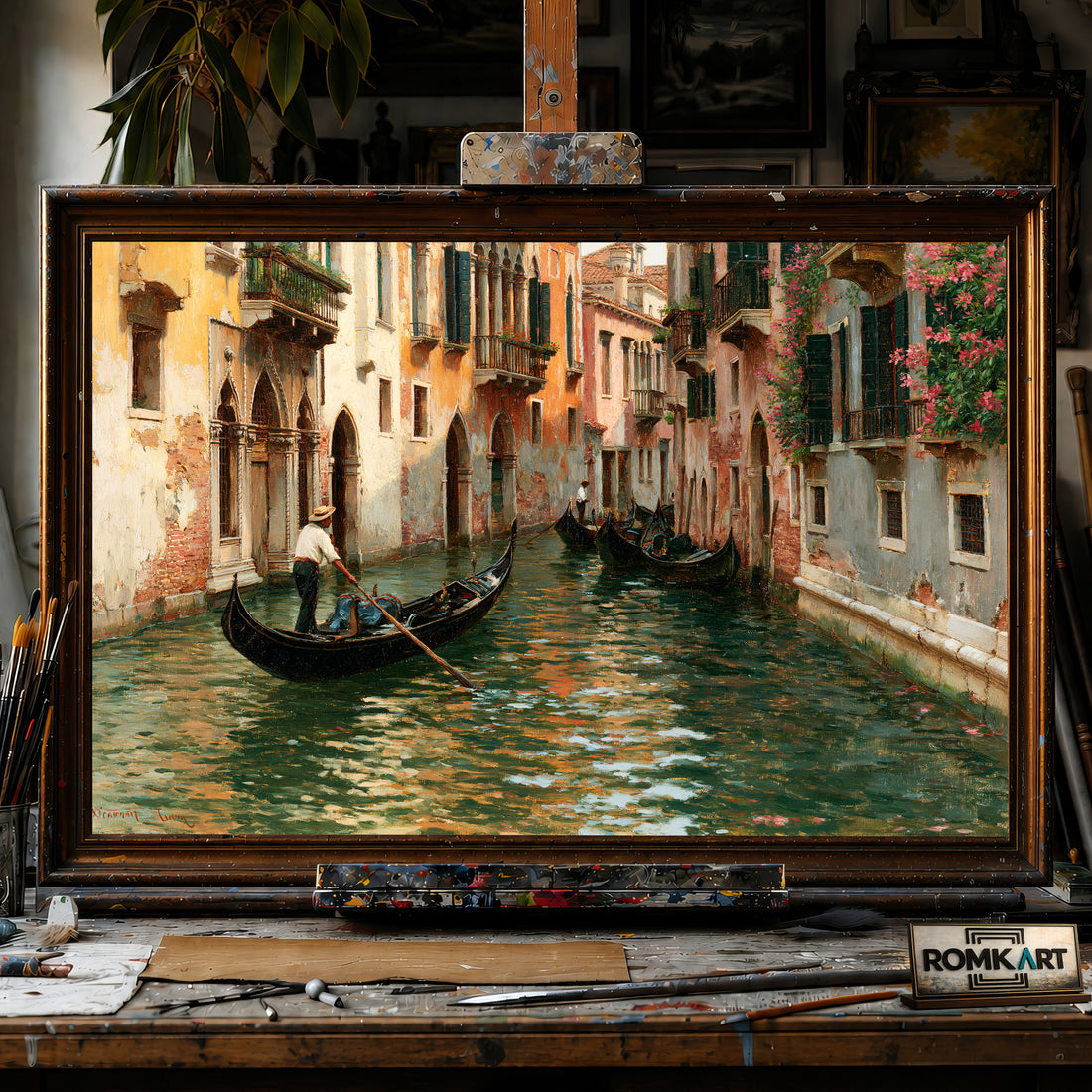 Venetian hand-painted oil painting on canvas