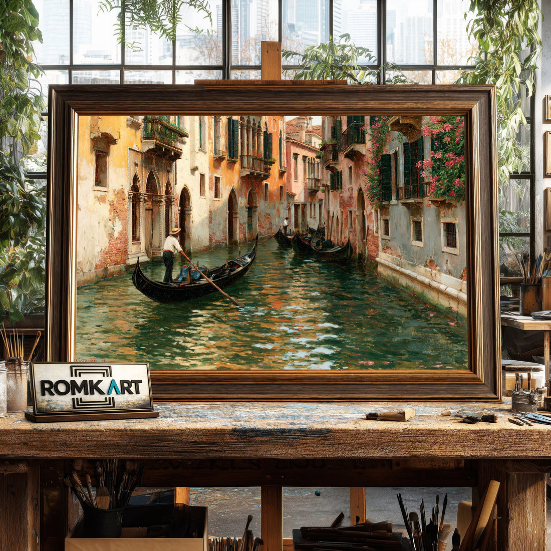 Venetian hand-painted oil painting on canvas