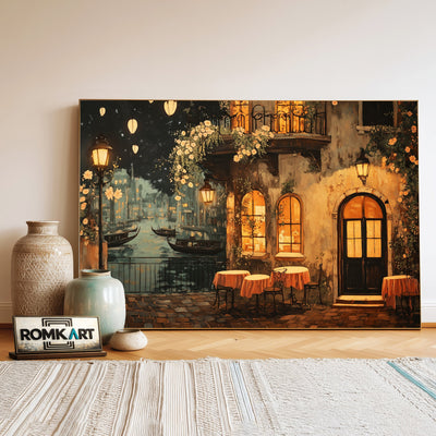 Venice Night Street Cityscape Oil Painting - image 3