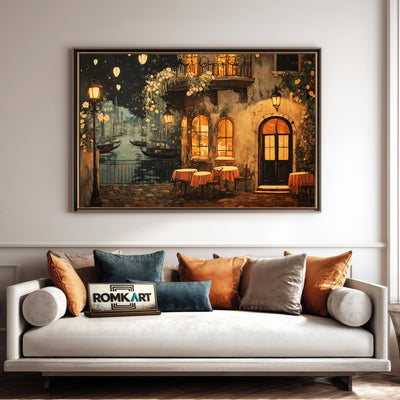 Venice Night Street Cityscape Oil Painting - image 4