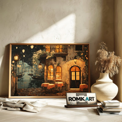 Venice Night Street Cityscape Oil Painting - image 6