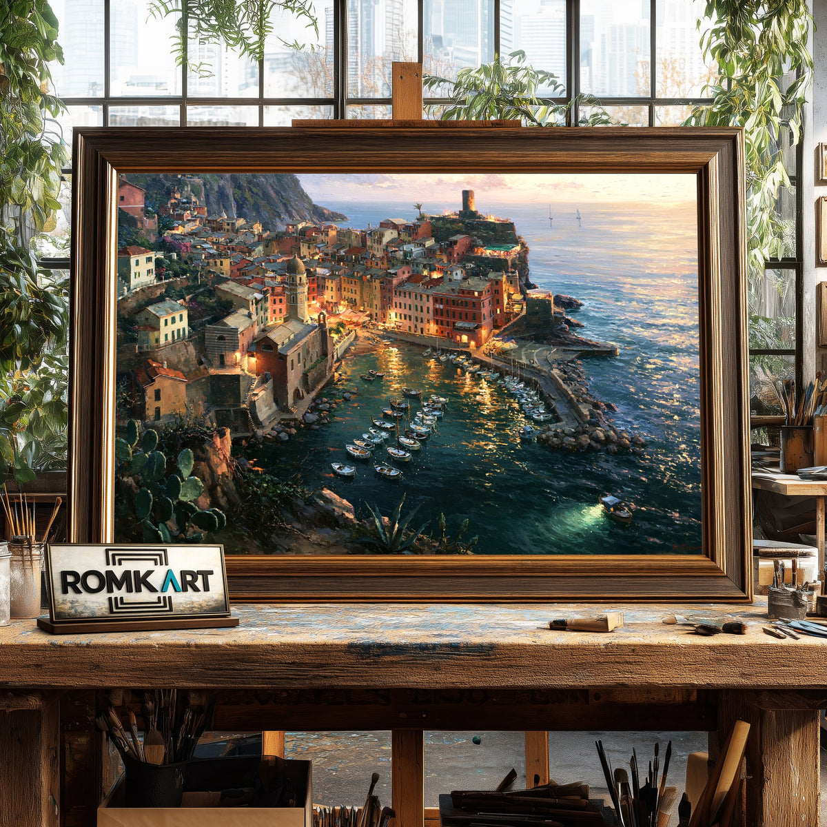 Vernazza Paesaggi Cityscape Oil Painting - image 2
