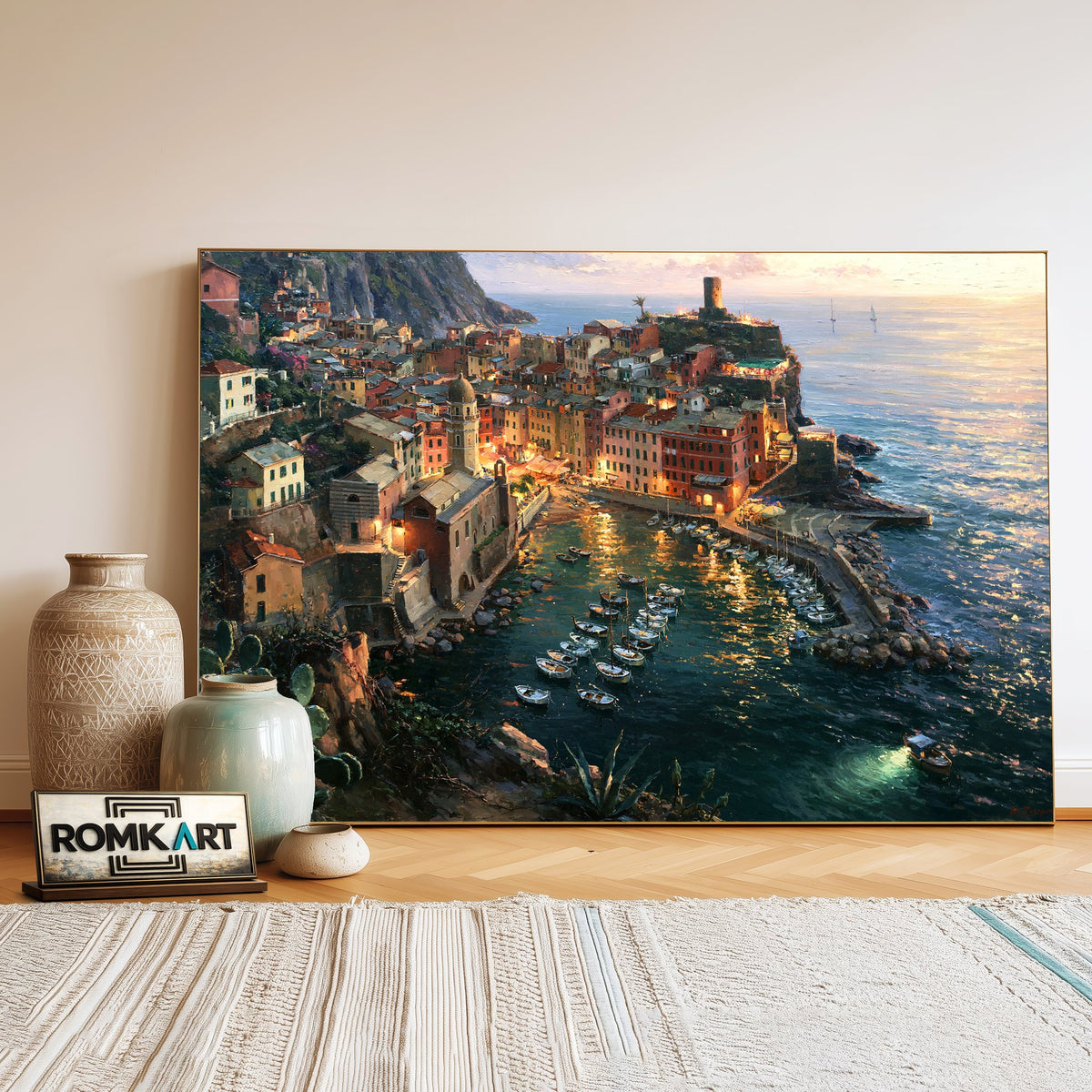 Vernazza Paesaggi Cityscape Oil Painting - image 3