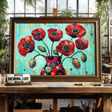 Vibrant Abstract Floral Oil Painting - image 2