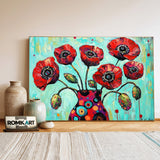 Vibrant Abstract Floral Oil Painting - image 3