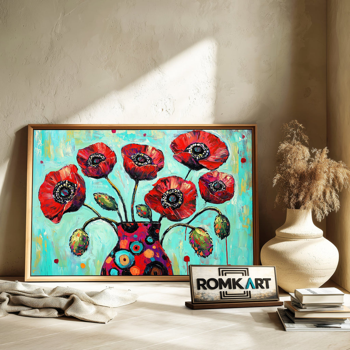 Vibrant Abstract Floral Oil Painting - image 6