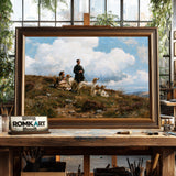Victorian Countryside Family With Hunting Hounds Oil Painting - image 2