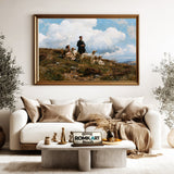 Victorian Countryside Family With Hunting Hounds Oil Painting - image 5