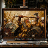 Viking Battle hand-painted oil painting on canvas