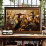 Viking Battle Historical Oil Painting - image 2