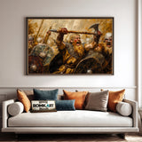Viking Battle Historical Oil Painting - image 4