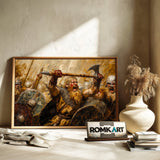 Viking Battle Historical Oil Painting - image 6