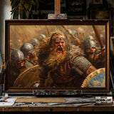 Viking Battle Scene hand-painted oil painting on canvas