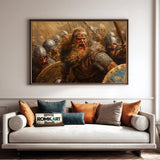Viking Battle Scene Historical Oil Painting - image 4