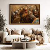 Viking Battle Scene Historical Oil Painting - image 5