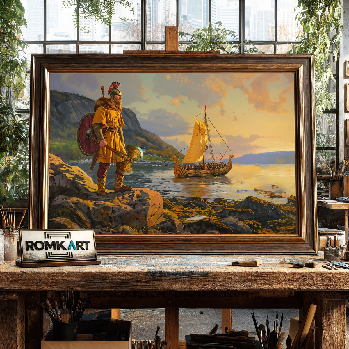 Viking Explorers Historical Oil Painting - image 2