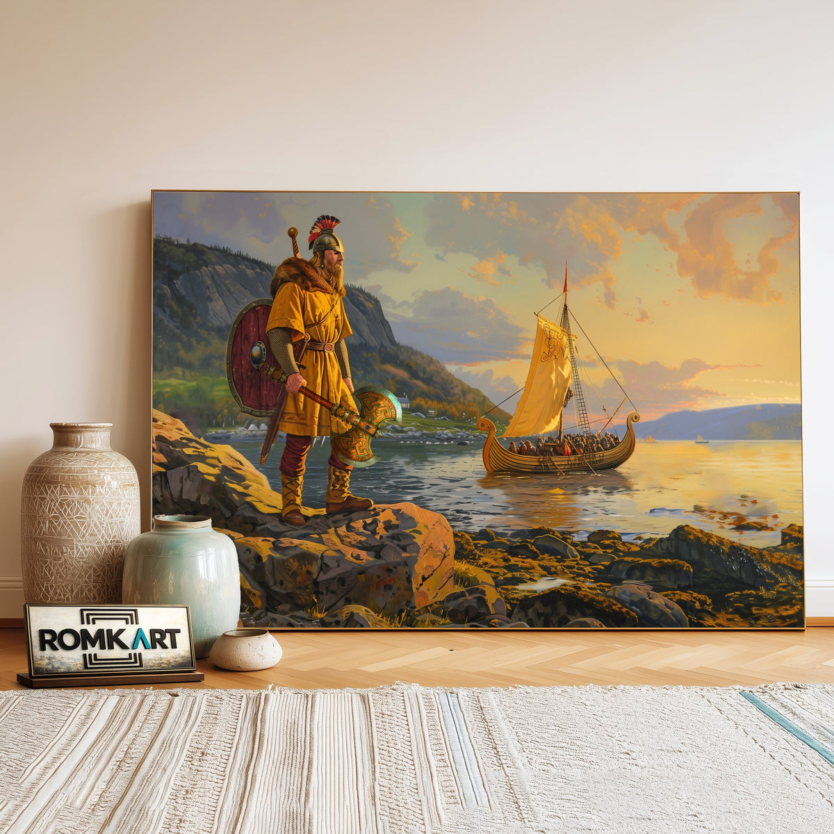 Viking Explorers Historical Oil Painting - image 3