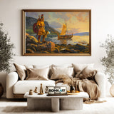 Viking Explorers Historical Oil Painting - image 5