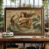Vintage European-style Mermaid Fantasy Oil Painting - image 2