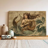 Vintage European-style Mermaid Fantasy Oil Painting - image 3