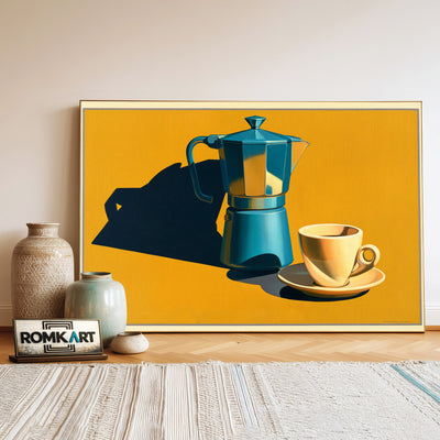 Vintage Italian Coffee Cafe Scene Oil Painting - image 3