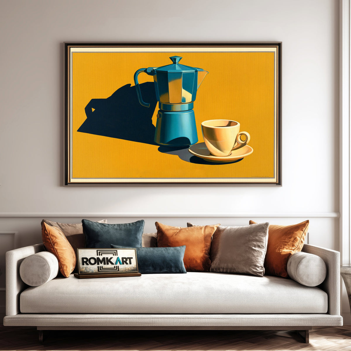 Vintage Italian Coffee Cafe Scene Oil Painting - image 4