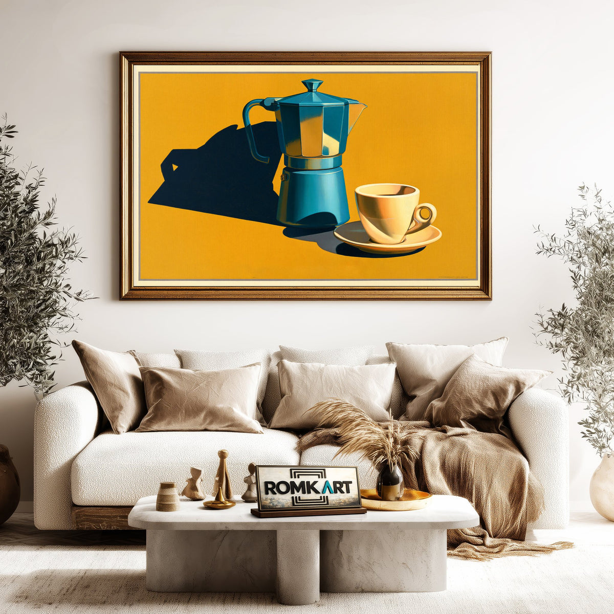 Vintage Italian Coffee Cafe Scene Oil Painting - image 5