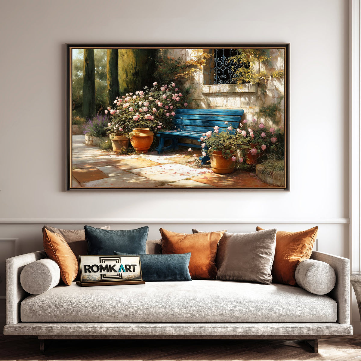 Vintage Mediterranean Garden Botanical Oil Painting - image 4