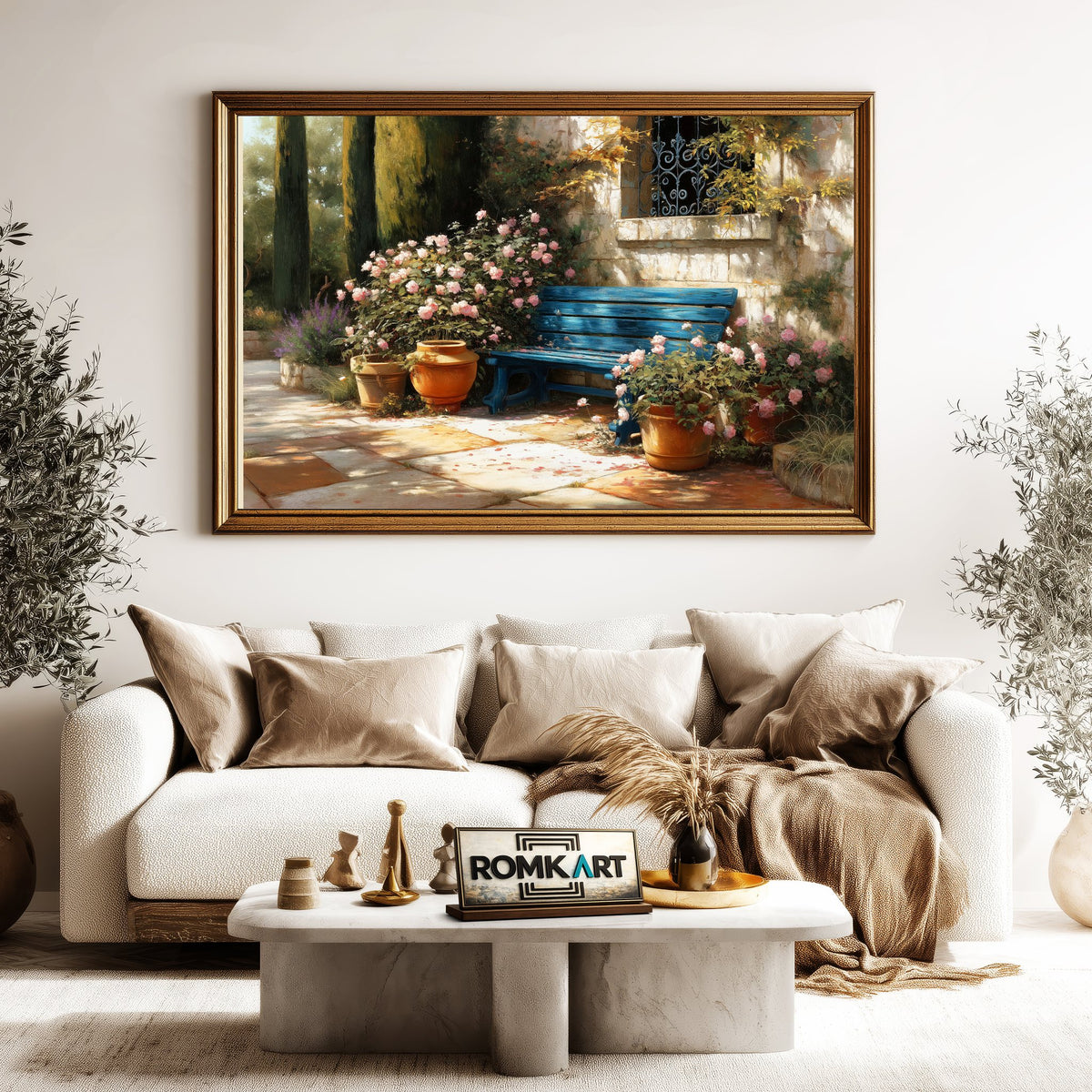 Vintage Mediterranean Garden Botanical Oil Painting - image 5