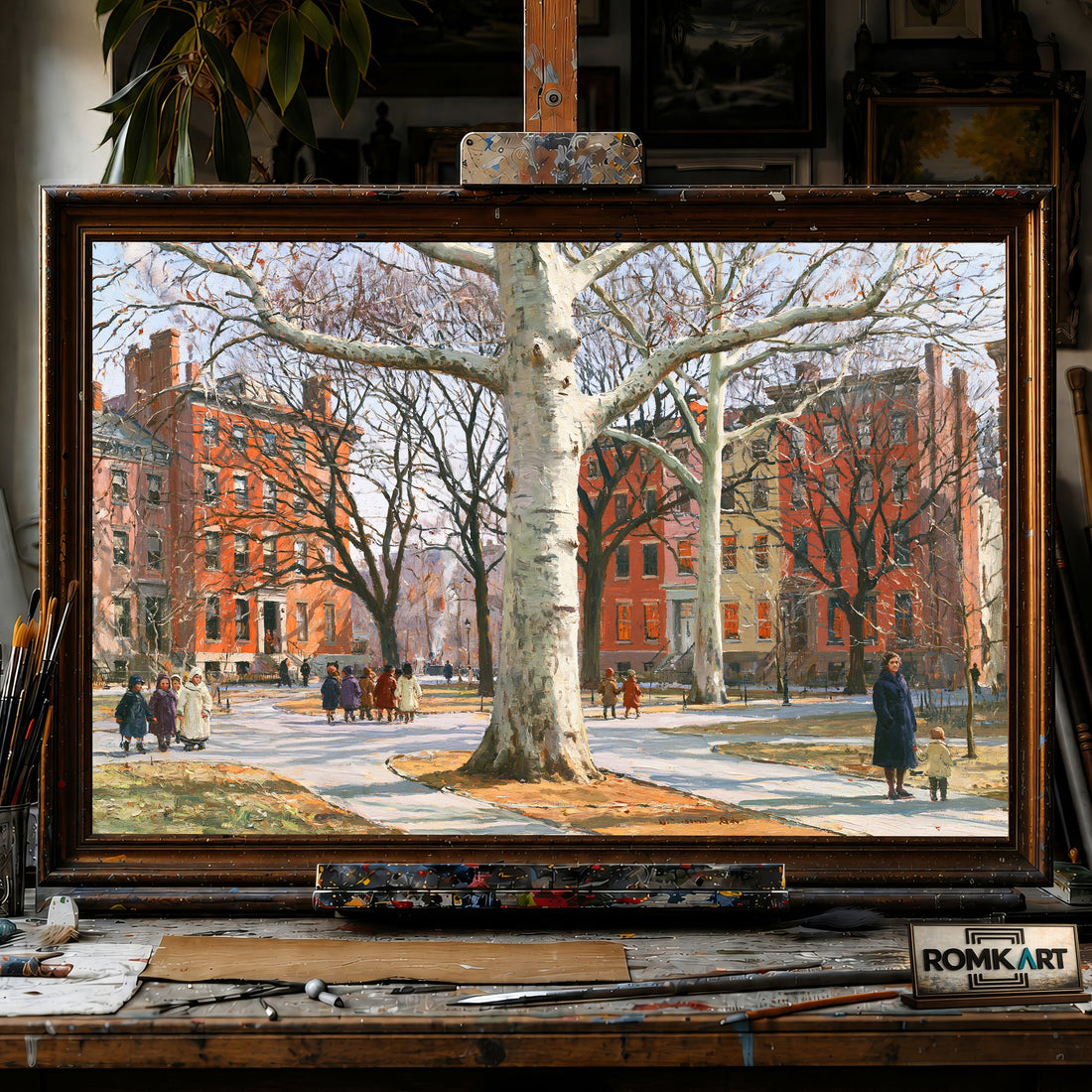 Washington Square Park - Hand-Painted Oil Painting - View 1