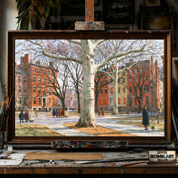 Washington Square Park - Hand-Painted Oil Painting - View 1