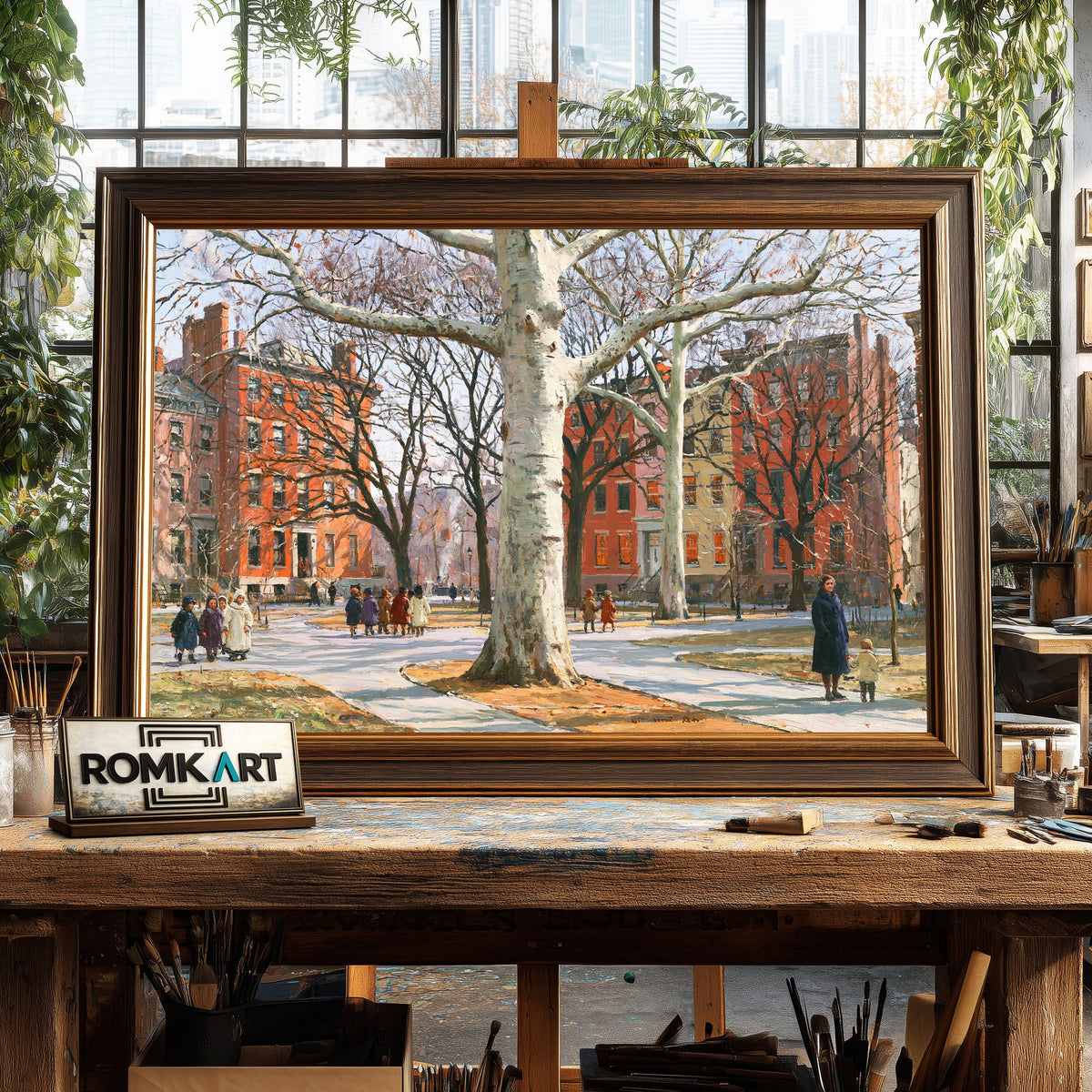 Washington Square Park Oil Painting - image 2