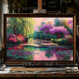 Water Garden in Full Bloom hand-painted oil painting on canvas