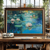 Water Lilies Floral Oil Painting - image 2