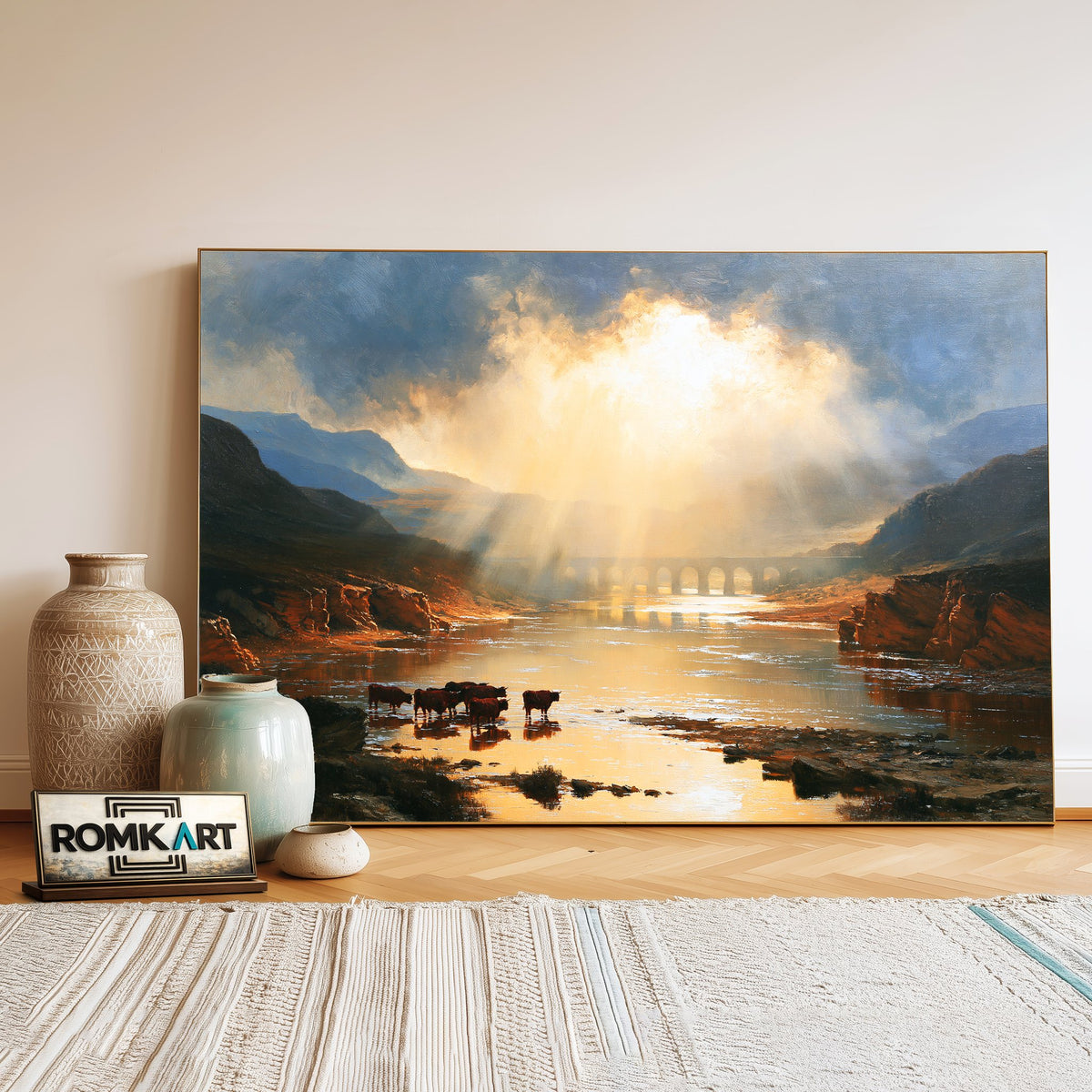Welsh River Landscape Oil Painting - image 3