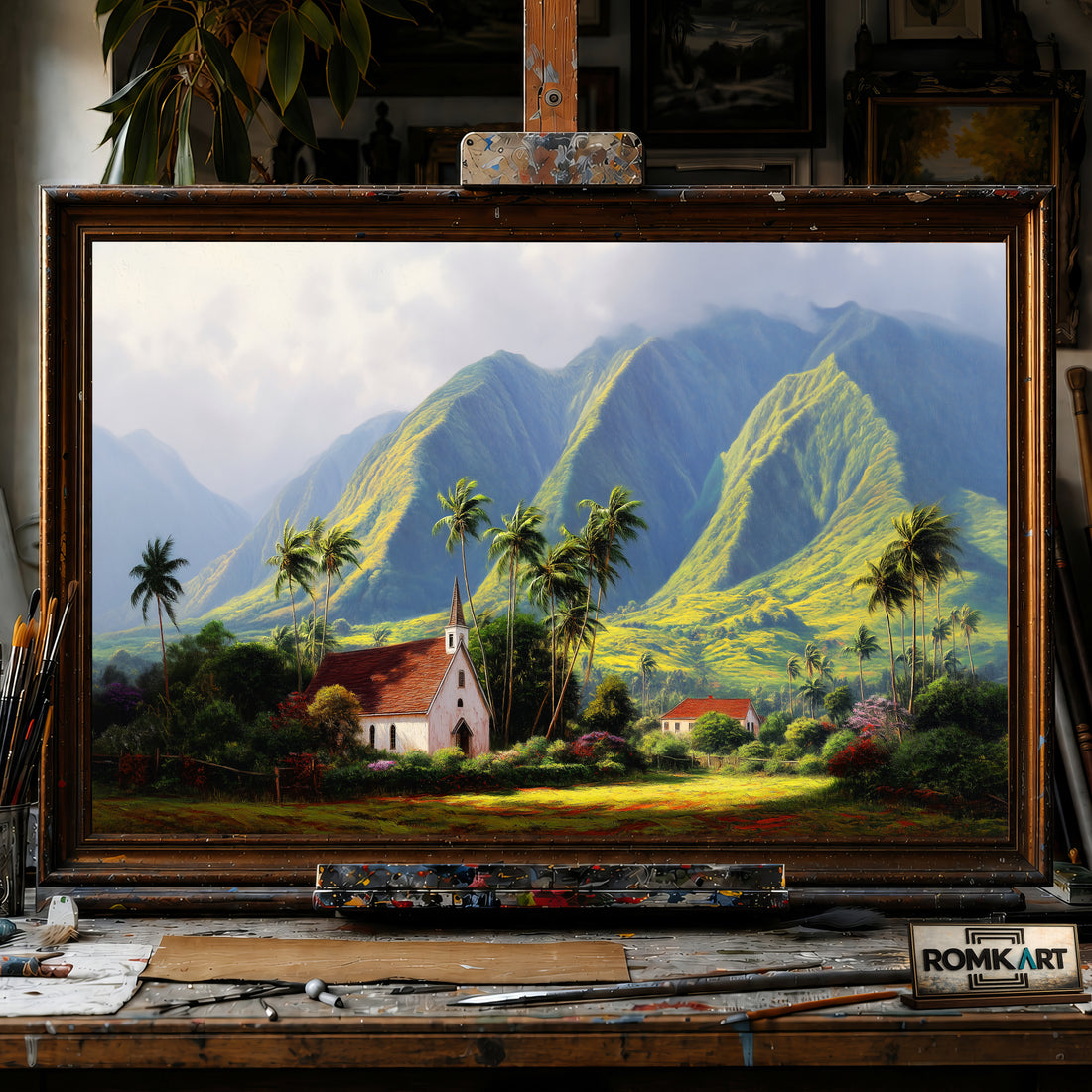 West Maui Mountains hand-painted oil painting on canvas