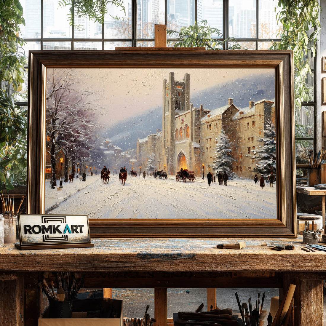 West Point Military Academy hand-painted oil painting on canvas