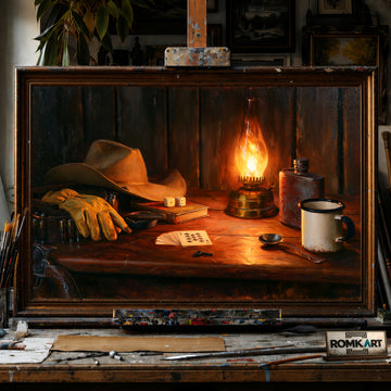 Western Cowboy Room hand-painted oil painting on canvas