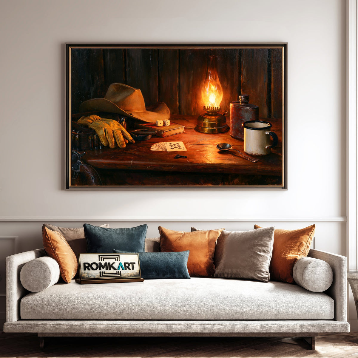 Western Cowboy Room Figurative Oil Painting - image 4