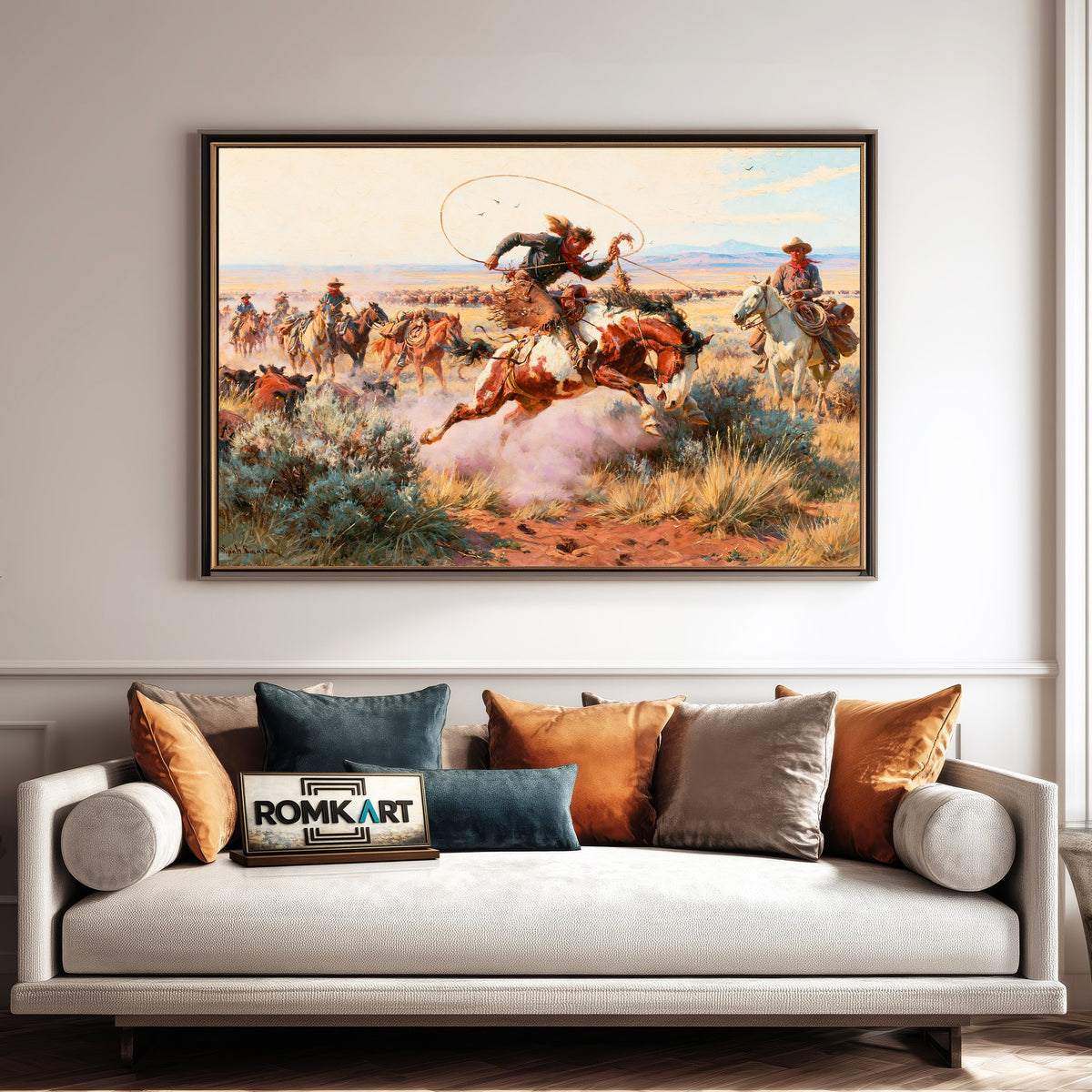 Western Cowboys Oil Painting - image 4