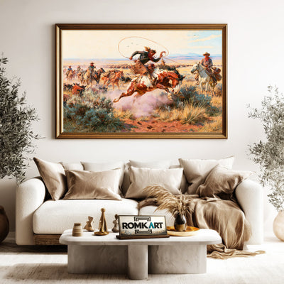 Western Cowboys Oil Painting - image 5