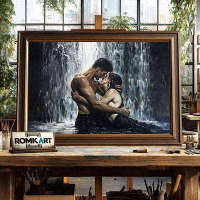 Wet Couple Dancing Figurative Oil Painting - image 2