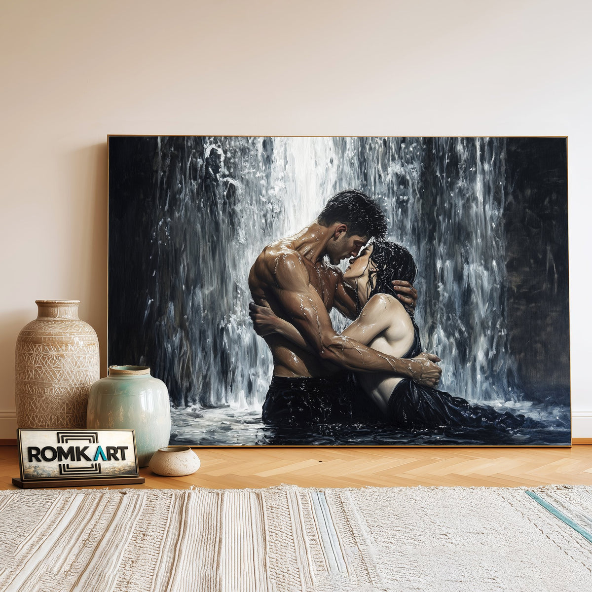Wet Couple Dancing Figurative Oil Painting - image 3