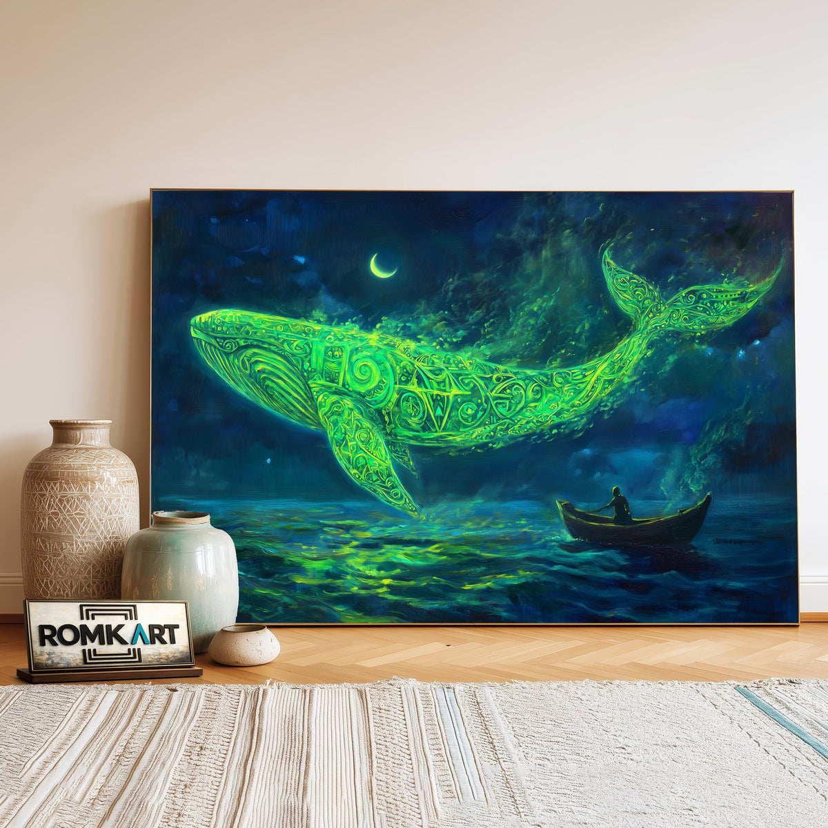 Whale in Fairy Tale Fantasy Oil Painting - image 3